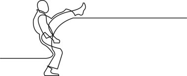 karate adamın sürekli çizgi çizme