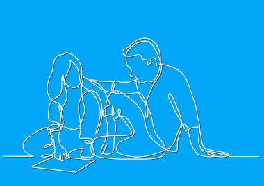 Erkek ve kadın planı tartışmaya katta oturan sürekli çizgi çizme