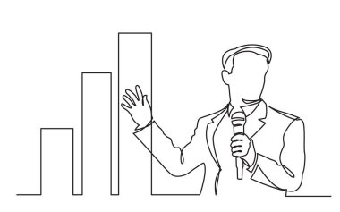 sunum iş - iş koçu artan grafik gösteren sürekli çizgi çizme