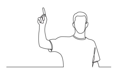 duran adamın parmak işaret sürekli çizgi çizme