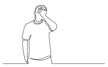 sürekli çizgi çizme duran adam üzgün