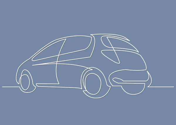 ハッチバック車の連続線の描画 — ストックベクタ