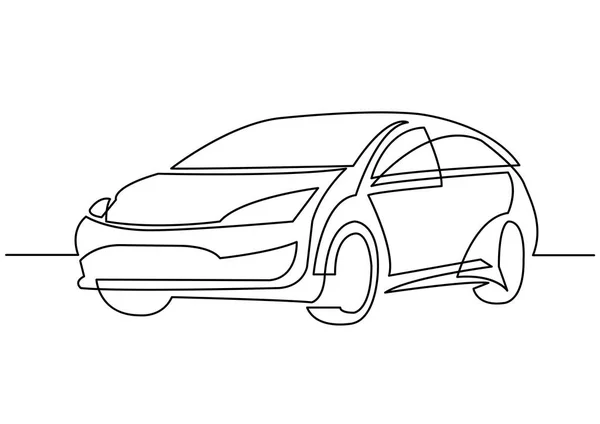 Dessin Continu Voiture Moteur — Image vectorielle