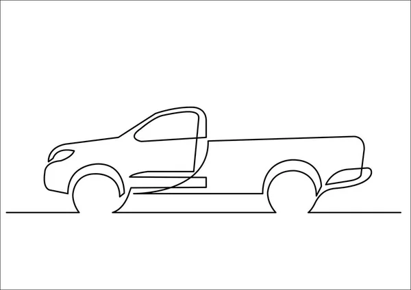 Línea Continua Dibujo Camioneta — Archivo Imágenes Vectoriales