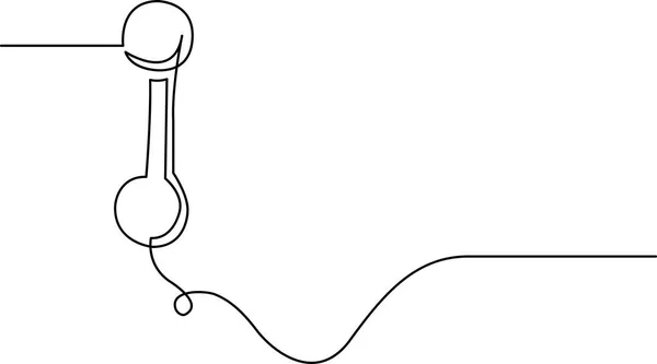 Dibujo Línea Continua Del Receptor Del Teléfono — Archivo Imágenes Vectoriales