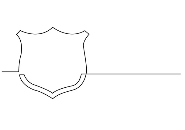 Línea Continua Dibujo Escudo Protector — Vector de stock