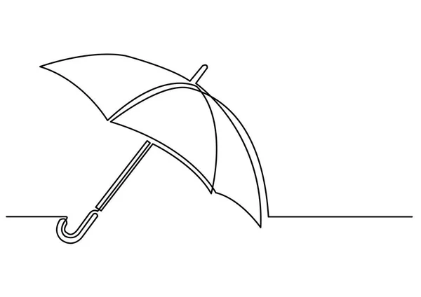 Dessin Ligne Continue Parapluie — Image vectorielle