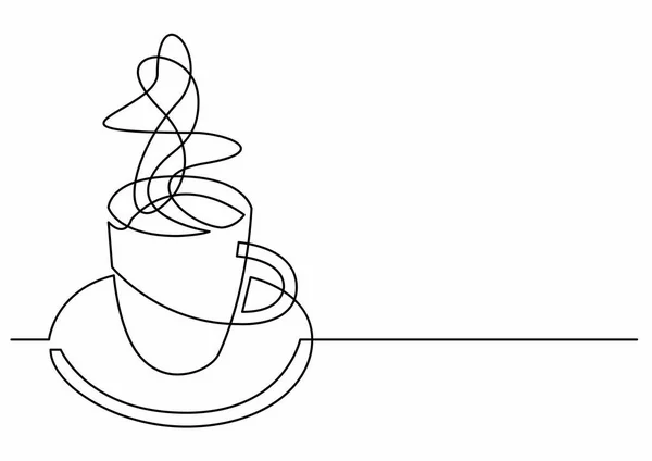 Disegno Linea Continuo Tazza Caffè — Vettoriale Stock