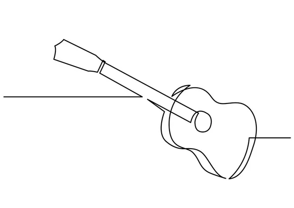 吉他的连续线条绘制 — 图库矢量图片