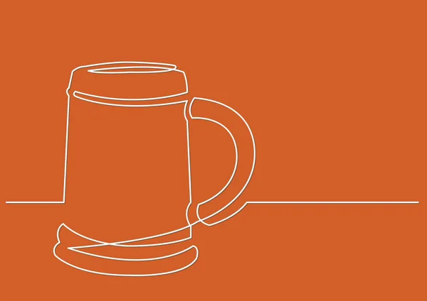 Безперервний Лінійний Малюнок Чашки Пива — стоковий вектор