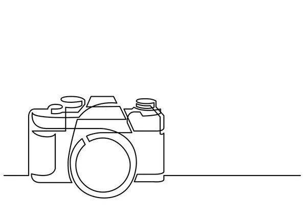 Kontinuerlig Linje Ritning Retro Fotokamera — Stock vektor
