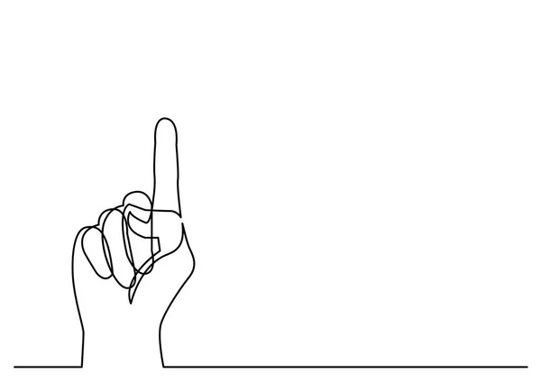手の人差し指の連続線の描画 — ストックベクタ