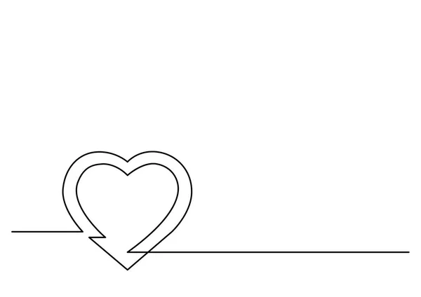 Desenho Linha Contínua Coração — Vetor de Stock