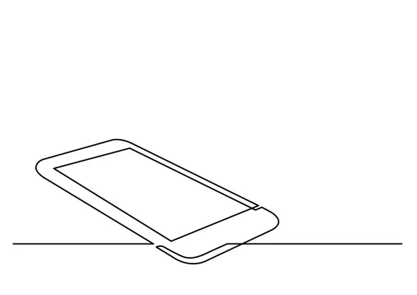 Kontinuierliche Linienzeichnung Des Smartphones — Stockvektor