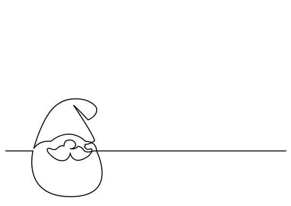 サンタ クロースのヘッドの連続線の描画 — ストックベクタ