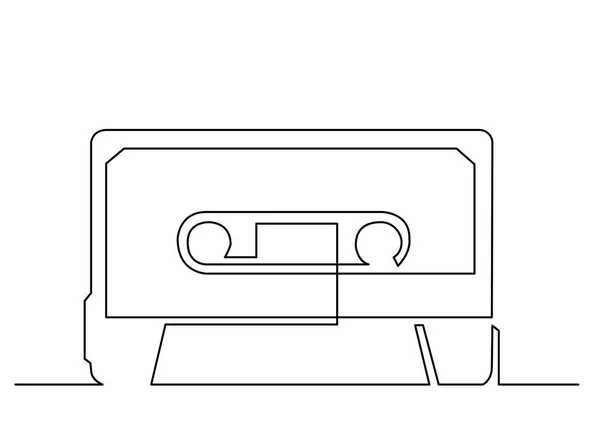 Desenho Linha Contínua Cassete Áudio — Vetor de Stock