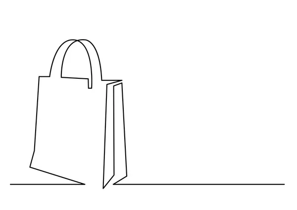 Συνεχής Γραμμή Κατάρτιση Τσάντα Για Ψώνια — Διανυσματικό Αρχείο