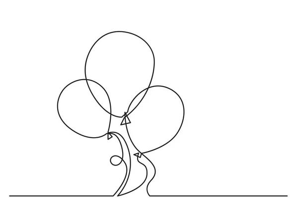 気球分離ベクトル オブジェクトの つの線の描画 — ストックベクタ
