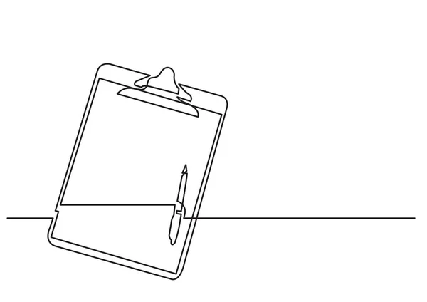 Eine Linienzeichnung Eines Isolierten Vektorobjekts Zwischenablage Mit Stift — Stockvektor