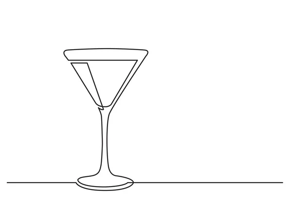 Dessin Une Ligne Objet Vectoriel Isolé Verre Cocktail — Image vectorielle
