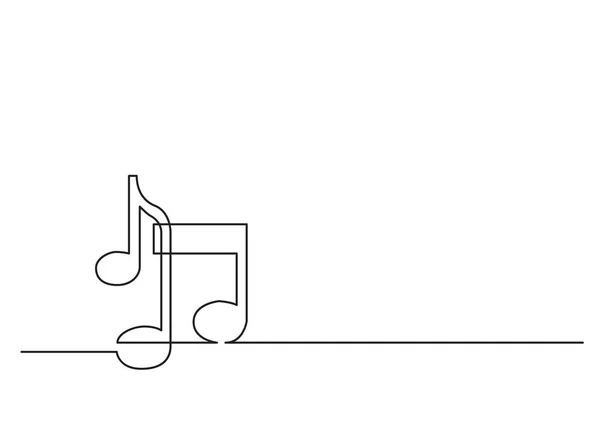 Eine Linienzeichnung Eines Isolierten Vektorobjekts Noten — Stockvektor