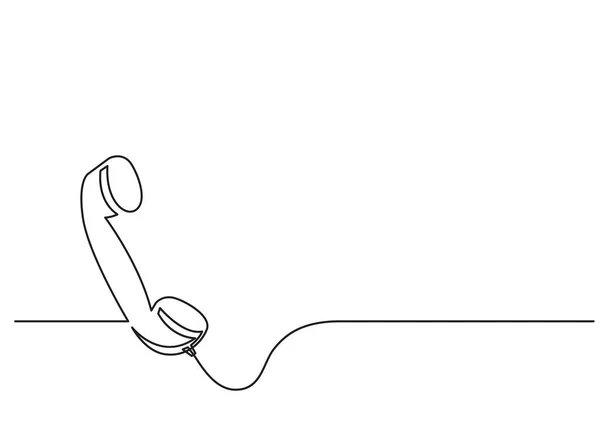 Dibujo Una Línea Objeto Vectorial Aislado Receptor Teléfono — Vector de stock