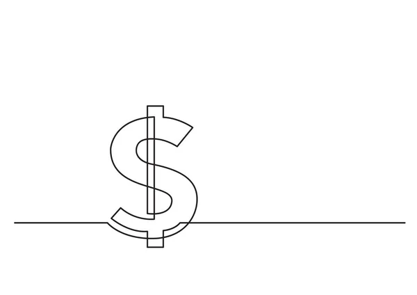 Dibujo Una Línea Objeto Vectorial Aislado Signo Dólar — Archivo Imágenes Vectoriales