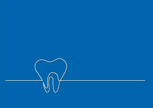 Один Лінійний Малюнок Ізольованого Векторного Єкта Людський Зуб — стоковий вектор