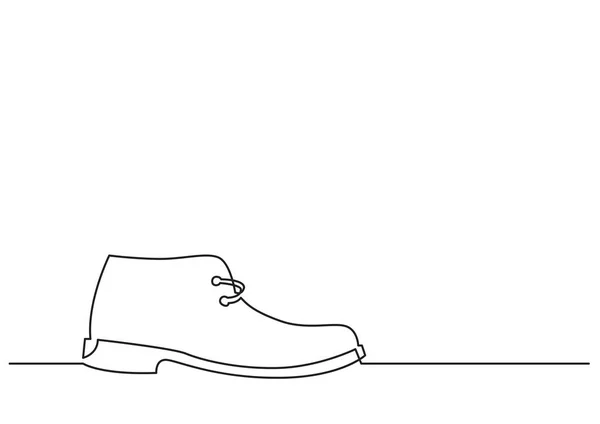 Dibujo Una Línea Objeto Vectorial Aislado Zapato — Vector de stock