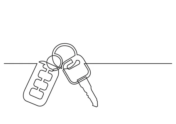 Однолинейный Рисунок Изолированного Векторного Объекта Ключи Автомобиля — стоковый вектор