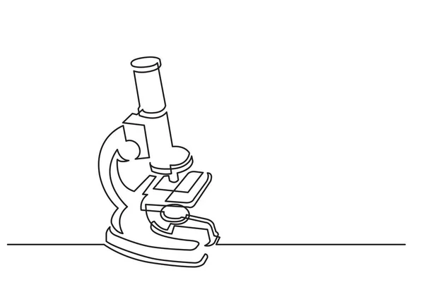 Jedna Kresba Izolovaných Vektorového Objektu Vědecké Mikroskop — Stockový vektor