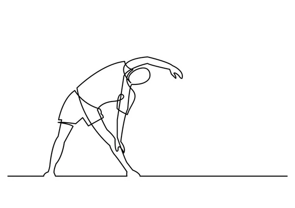 Непрерывное Рисование Линии Упражняющегося Человека — стоковый вектор