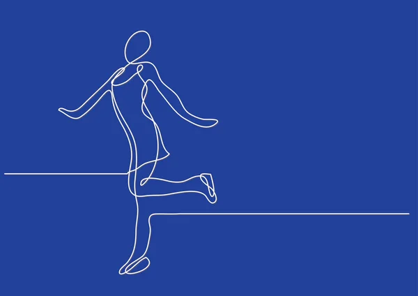 Безперервна Лінія Малюнок Фігурного Катання Дівчини — стоковий вектор