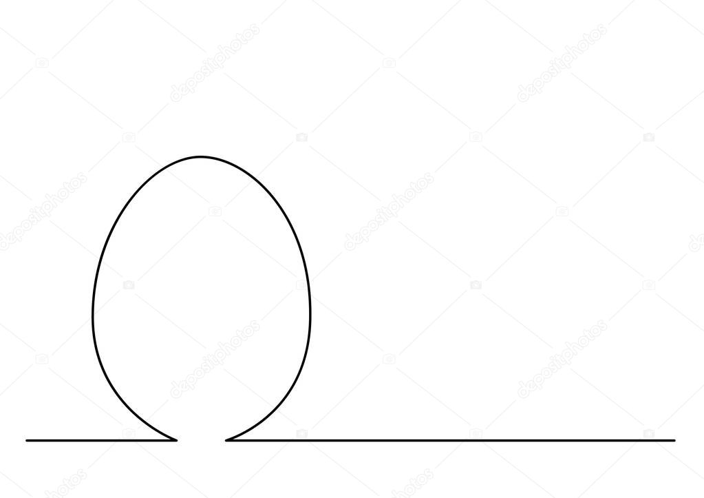 continuous line drawing of egg