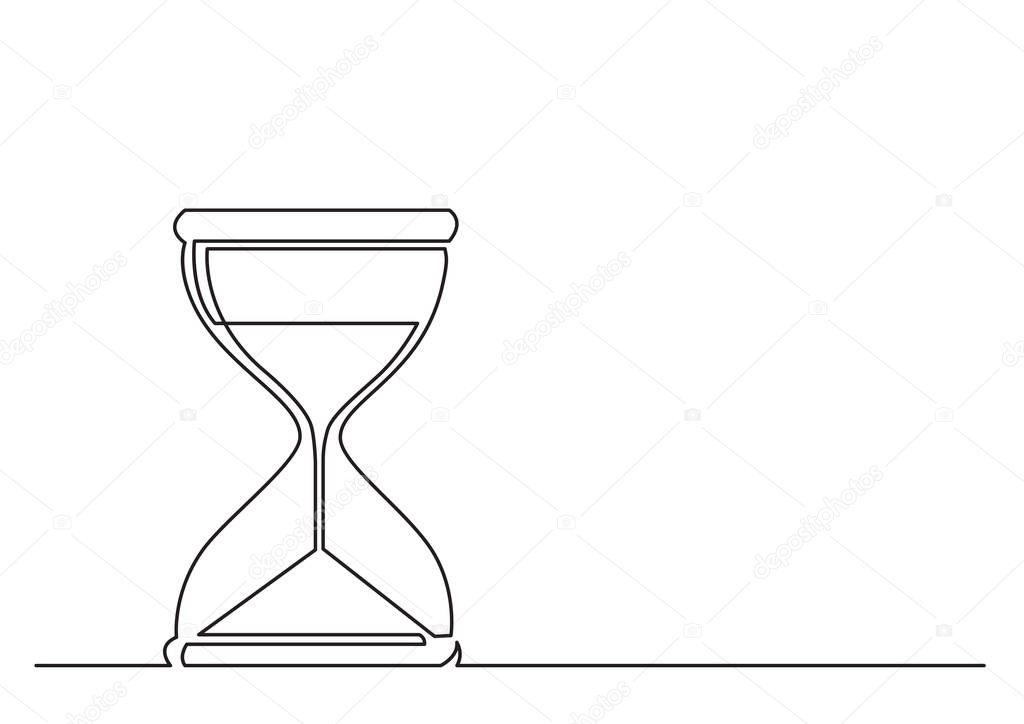 One line drawing of isolated vector object - hourglass