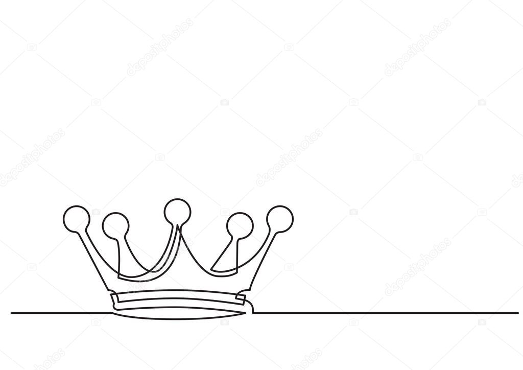 One line drawing of isolated vector object - crown