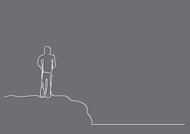 Uçurumdaki insanın sürekli çizgi çizme