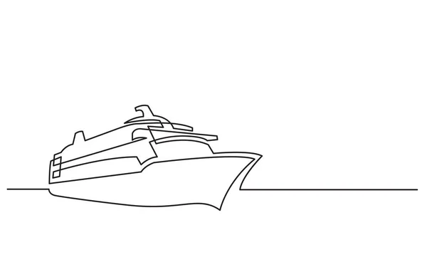 One Single Line Drawing Of Fast Speed Boat Sailing On The Sea