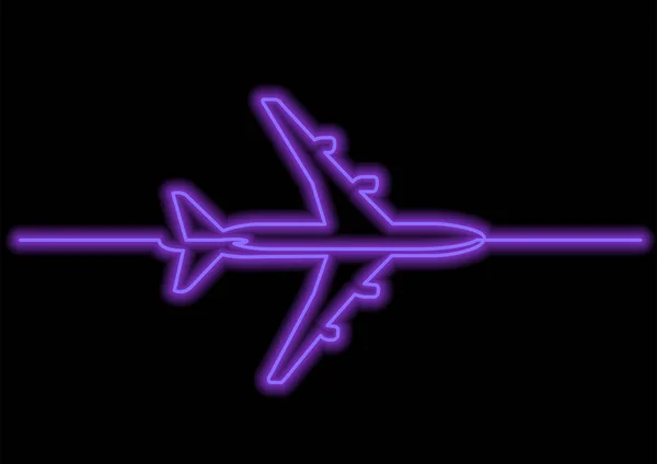 Dibujo Una Línea Objeto Vectorial Aislado Avión Pasajeros Con Efecto — Archivo Imágenes Vectoriales