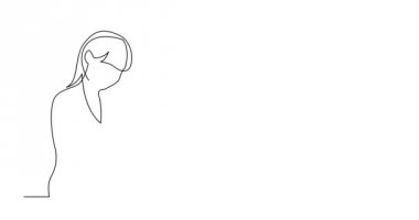 Sürekli çizgi çizme iki genç kadın kitap okuma, kendi kendine çizim çizgi animasyon