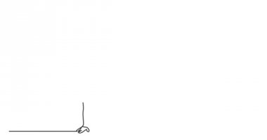 Kendini sürekli siyah çizgi çizgi animasyon beyaz arka plan üzerinde çizim