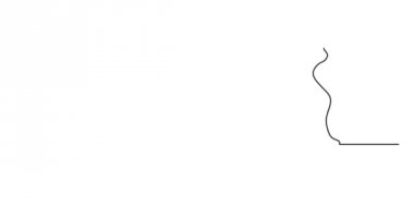 Kendini sürekli siyah çizgi çizgi animasyon beyaz arka plan üzerinde çizim