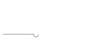 Kendini sürekli siyah çizgi yolcu uçağı çizgi animasyon beyaz arka plan üzerinde çizim