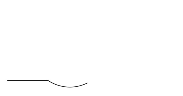 白い背景に黒い実線のライン アニメーションを描画セルフ — ストック動画