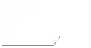 Kendini sürekli siyah çizgi çizgi animasyon beyaz arka plan üzerinde çizim