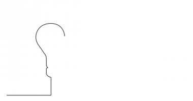 Kendini sürekli siyah çizgi çizgi animasyon beyaz arka plan üzerinde çizim