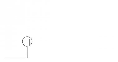 Kendini sürekli siyah çizgi çizgi animasyon beyaz arka plan üzerinde çizim