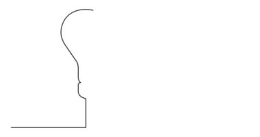 Kendini sürekli siyah çizgi çizgi animasyon beyaz arka plan üzerinde çizim