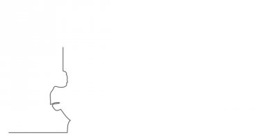 Kendini sürekli siyah çizgi çizgi animasyon beyaz arka plan üzerinde çizim