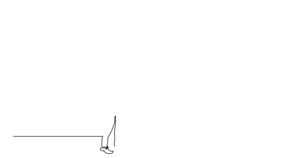 白い背景に黒い実線のライン アニメーションを描画セルフ — ストック動画